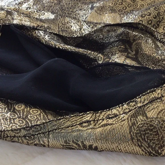 Luxe Metallic Gold & Black Camisole 1990’s Top M - Picture 13 of 15